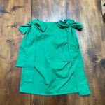 Preppy Green Back Bow Tie The Tiny Tassel Medium Blouse Photo 3
