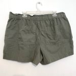 Loft ANN TAYLOR Olive Green High Rise Drawstring Cotton Pull On Paperbag Shorts Photo 8