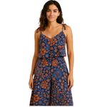 Sigrid Olsen Navy Orange Floral Skirt Set Small S Tassel Tie Strappy Coastal Photo 5