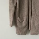Magaschoni 100% Cashmere Taupe Knit Waterfall Open Cardigan Sweater S Photo 3