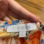 Sugar Lips Womens Floral Off Shoulder Square Neck Ruffle Sleeve Blouse Top Medium Photo 4