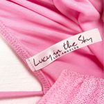 Lucy in the Sky  Robin Glitter Pink Glitter Deep V -Neck Ruched Dress Small Photo 2