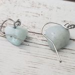 Vintage Earrings For Pierced Ears Light Green Stone Photo 2