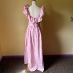 Vintage Pink Princess Gown XS Off Shoulder Ruffle Maxi Dress Barbiecore Costume Photo 6