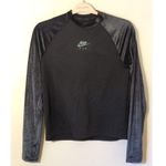 Nike Air Dri-Fit Black Midlayer Velour Long Sleeve Crew Sport T-Shirt Size M Photo 2