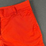 J Crew Womens 2 Bright Orange Flat Front Chino Cotton Shorts Pockets Photo 3
