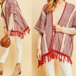 Entro Geometric‎ Pattern Fringe Poncho Photo 8