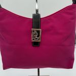 Ralph‎ Lauren Hot Pink Thick Nylon And Leather Shoulder Bag Photo 1