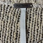 Free People  Tan Crew Neck Sweater with Intricate Knit Pattern Photo 2