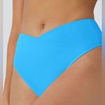 Halara  Blue High-Waisted Crossover Bikini Bottom Swimsuit Women’s Small NEW Photo 4