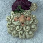 Old World Look Santa Tie Tack Pin Brooch Jewelry Curly Beard Cap Vintage Photo 8