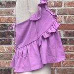 Romeo + Juliet Couture lavender ruffled crop top with lace up back / M / EUC Photo 6