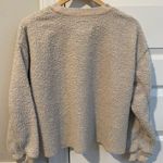 American Eagle  Beige Sherpa Crewneck Photo 1