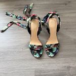 Nine West NEW  Kobs Ankle Tie Sandal Black Floral Multi Size 7 Photo 2