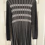 Nic+Zoe  Black and White Long Cardigan with Pleats Size S Photo 8