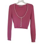 ZARA Pink Knit Cropped Button Front Cardigan Size Small Coquette Fairy Cottage Photo 1