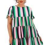 AX Paris Curve Candy Stripe Tiered Dress  Size 10 Photo 0