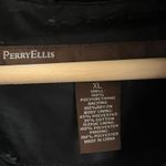 Perry Ellis Men’s Black Faux Leather Hooded Moto Jacket Photo 1