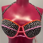 Victoria's Secret Blackand white,Pink,orange and purple halter swim top 36D Photo 2