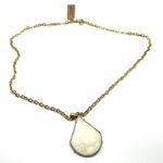 The Sak Mother of Pearl Teardrop Pendant Necklace in Gold-tone NWT Photo 1