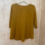 Loft  Mustard Yellow 100% Cotton 3/4 Sleeve Tee A-line body Sz Medium Photo 2