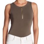 Harlowe $ Graham Harlowe & Graham Olive Green Sleeveless Bodysuit Photo 0
