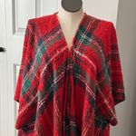 Forever 21 + Plaid Red Green Tartan Women's Poncho size OSFM Photo 3