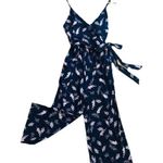 Gilli Jumpsuit 3x Navy Blue Floral Sleeveless Boho Photo 6