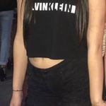 Calvin Klein Black Cropped Tank Top Photo 0