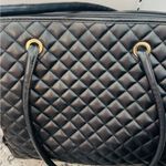 Lancôme Black Faux Leather Quilted Tote Bag Photo 8