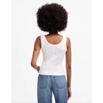 Madewell  Regenerative Cotton Ribbed Scoopneck Tank Top Womens White XL NWT Photo 2