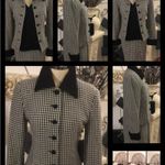 Doncaster Circa 1990 Vintage Herringbone Tailored jacket with faux Shearling cuff, collar Photo 2