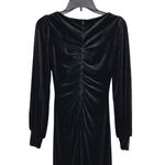 Mila Mae Black Velvet Long Sleeve Ruched Bodycon Party Gown Dress Size XS NWOT Photo 5