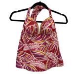 Leilani Womens Tankini Top Swimwear Pink Orange White Tropical Print Size 6 Photo 1