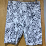 Balance Collection  Black and White Floral Pattern Biker Shorts - Size Small Photo 0