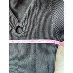 Charmed Heart Stylish Ribbed Black Bodysuit with Keyhole Design Size L Size L Photo 3