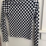 Storia White And Black Checkered Long Sleeve Photo 0