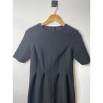 COS  Dress Women Size 4 Black Pleated Waist Structured Scuba Peplum Minimalist Photo 3