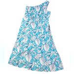 Lane Bryant Blue and White One Shoulder Dress Photo 3