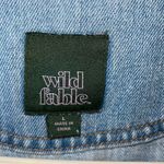 Wild Fable Womens Distressed Long Sleeve Button Denim Jean Jacket Blue Large Photo 4