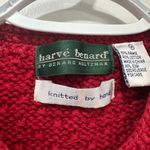 Harvé Benard Harve Benard Medium Cardigan Sweater Hand Knit Novelty Animal Ramie Red Quilt‎ Photo 1