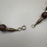 VTG Necklace Beaded Costume Statement Chunky Earthy Gold Tone Hearts Boho Photo 1