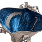 Stone Mountain Pebbled Leather Shoulder Bag Taupe Buckle Pocket Medium Purse Tan Photo 5