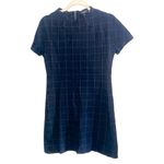 Theory  Dolman Shift‎ Short Sleeve Windowpane Knit Dress Size M Photo 1