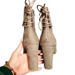 Bamboo  Tan Suede Lace Up Platform Booties Photo 1