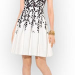 Ralph Lauren Lauren  A-Line Midi Dress Women's 8 White Black V-Neck Sleeveless Photo 0