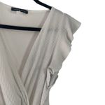 Caution to the Wind  Women's Size Medium White Ruffle Sleeve‎ Knee Dress Photo 3