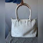 Kate Spade VTG Elegant Leather Shoulder Bag Handbag Patterned Tassel Cream Beige Photo 2