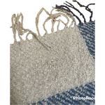 D&Y Oversized Plaid Woven Blanket Scarf Blue Red Fringe OS Photo 3