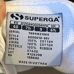 Superga White Canvas Silver Eyelet Detail 2750 Cotu Classic Size 7.5 Sneaker. Photo 5